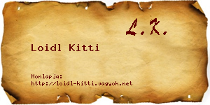 Loidl Kitti névjegykártya